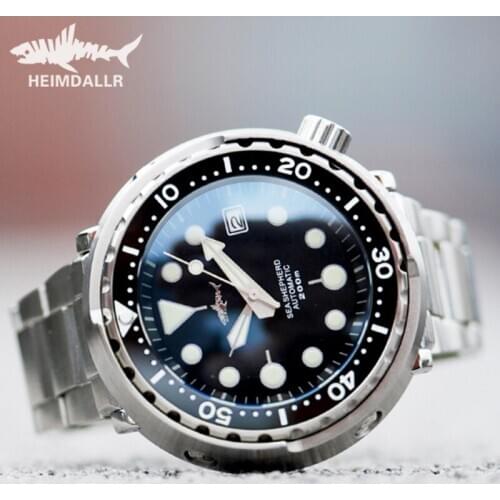 Heimdallr Mens Tuna Can Diver Watch Sapphire 20ATM Water Resistance NH35A Automatic Mechanical Watches Luxury C3 Luminous