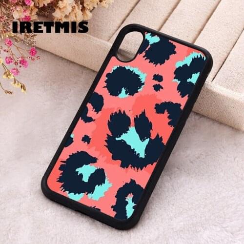 Iretmis 5 5S SE 2020 Phone Cover Case for iPhone 6 6S 7 8 Plus X Xs XR 11 12 Mini Pro Max Silicone TPU Pink Leopard Animal