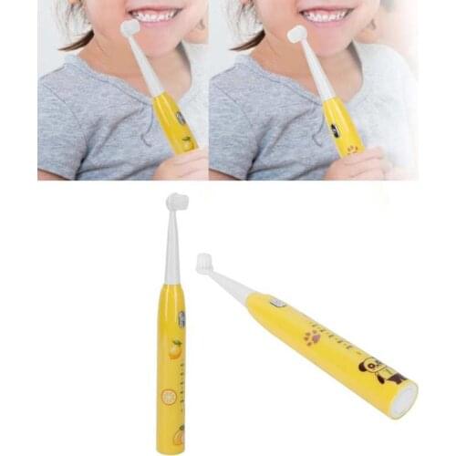 Cartoon Pattern Childrens Electric Toothbrush with Handle USB Charging Teeth Brush for Kids Children