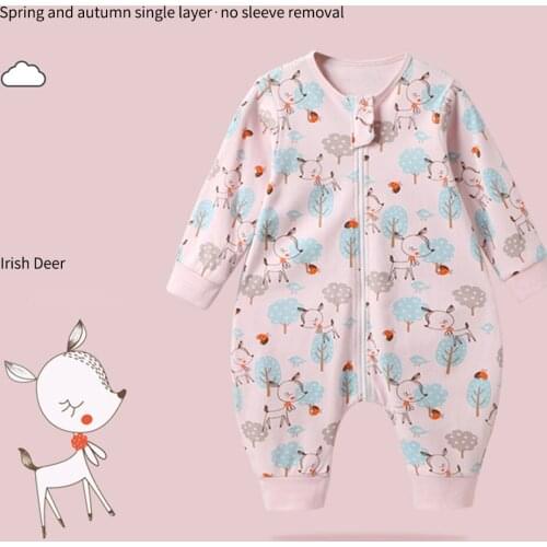 Baby Constant Temperature Sleeping Bag Leg Split Single-layer Pure Cotton Spring Autumn Childrens Anti Kick Quilt Comfortable