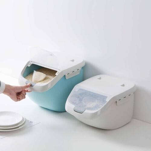 Hot Rice Container Kitchen Food Rice Storage Box Flour Grain Cereal Container Dust-Proof Kitchen Organizer Automatic Lid