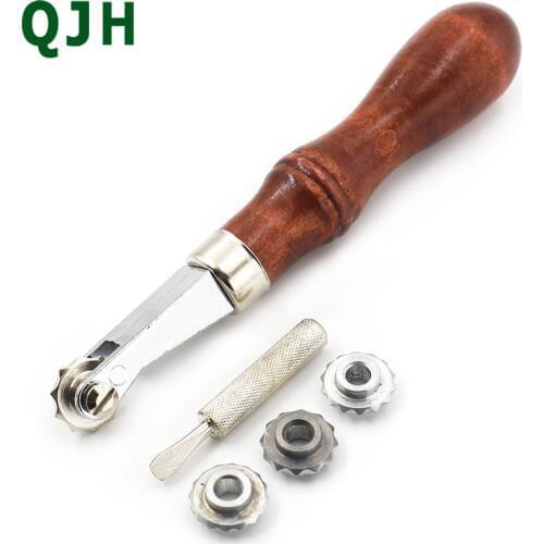 DIY stitching wheel leather spacing punching tool leather punching auxiliary scriber 3mm 3.5mm 4mm 5mm Sewing scribing wheel