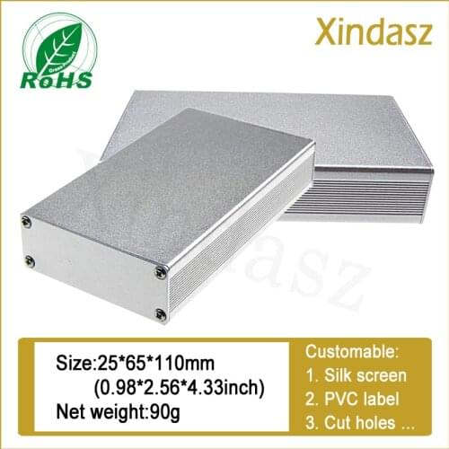 Aluminum Cases Box For Circuit Board Electrical DIY Shell For Electronic Projecter Power Supply Units Amplifier 110*65*25mm