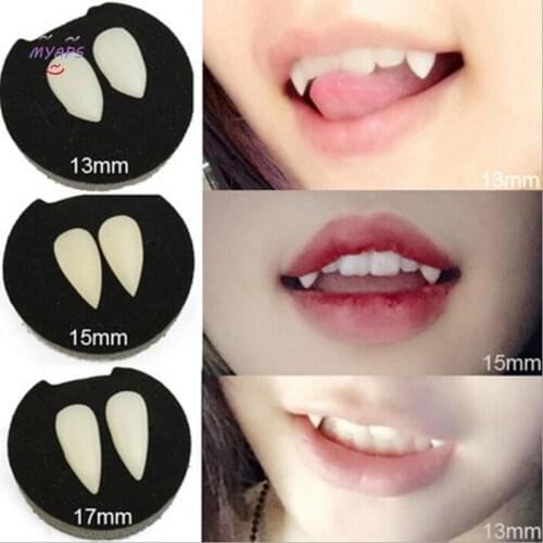 1pair Bloodcurdling Vampire Werewolves Fangs Fake Dentures Teeth Cosplay Mischief Costume Halloween Fad