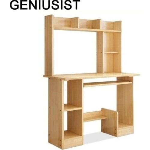 Furniture Standing Office Desk Scrivania Para Notebook Stand Shabby Chic Wooden Mesa Bedside Computer Laptop Table With Bookcase