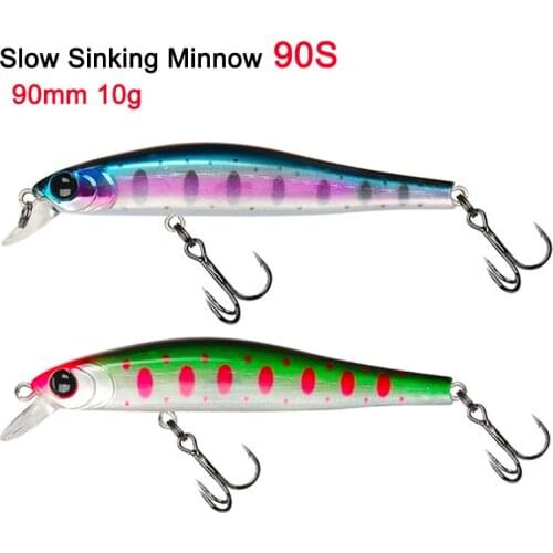 TSURINOYA DW82 90mm 10g Slow Sinking Minnow Fishing Lure Earl Jerkbait Bass Trout Hard Baits Long Casting Tungsten steel