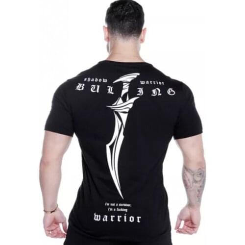 Mens Cotton T-shirt 2021 New Gyms Fitness Workout t shirt Man Summer Casual Fashion Personality Print Tees Tops Brand Clothing