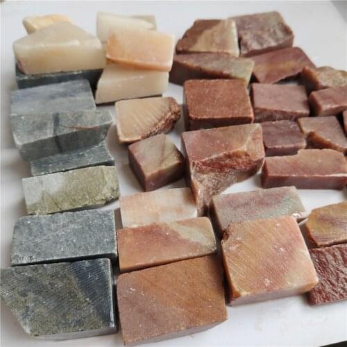 Natural Chinese Stamp Seal Carved Seal Stone Leftovers for DIY Shoushan Stone Dandong Stone Mineral Specimens Decoration