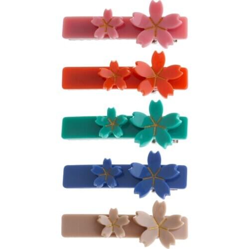 2020 new arrival cherry blossom barrettes sixteen colors alligator clips beautiful fresh lovely cute girl headwear