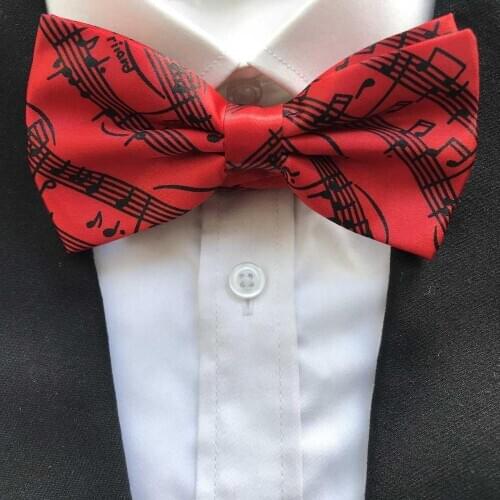 New Design Red Musical Bowtie Yellow White Black Piano Music Notes Bow Ties Butterfly Wholesale