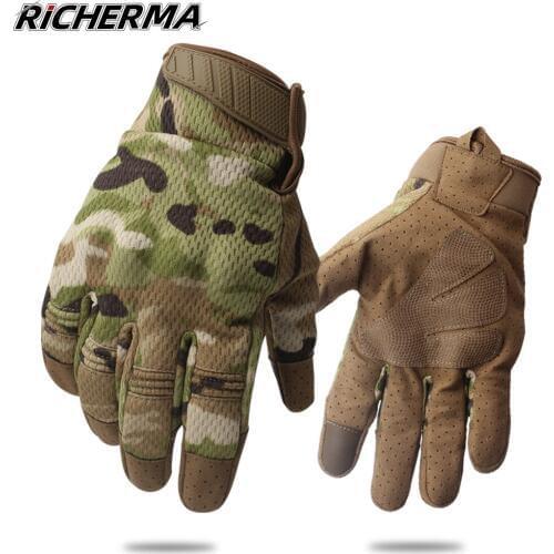 Summer Touch Screen Camo Motorcycle Gloves Men Full Finger Motorbike Riding Gloves Women Motos Motocross Tactical Military