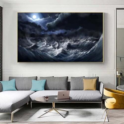 Ocean Wave Landscapes Canvas Painting Seascape Nordic Posters and Prints Home Decoration Living Room Wall Art Pictures Unframed