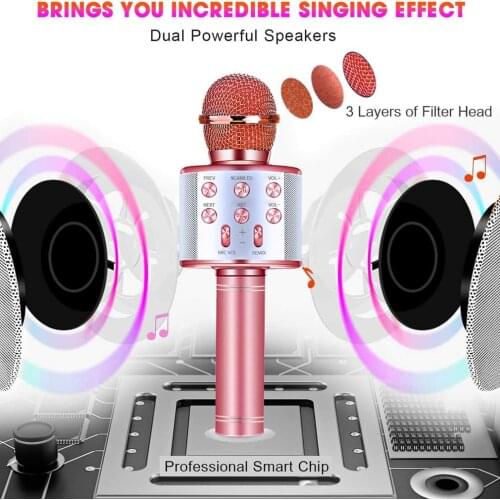 Wireless karaoke microphone, bluetooth handheld portable speaker, family KTV player, kid toy, suitable for children and adults