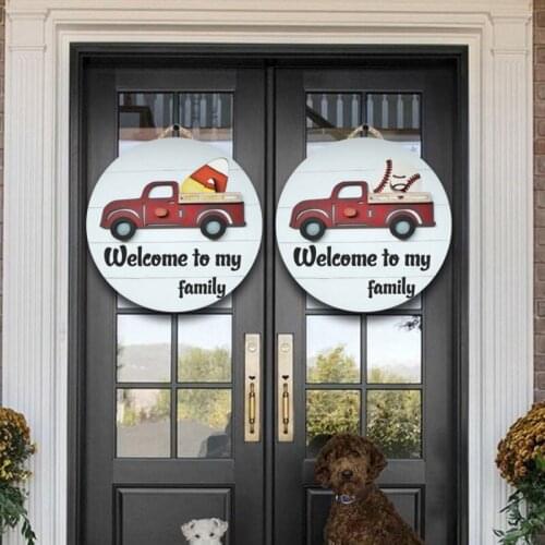 Practical and durable pendant cool New Wooden Dood DIY Festival Garland Door Hanging Car Wooden Plate Decoration Arrangement