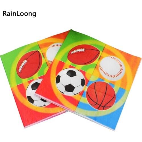 [RainLoong] Sport Paper Napkin Festive & Para Festas Tissue Decoration Guardanapo 33cm*33cm 1 pack (20pcs/pack)