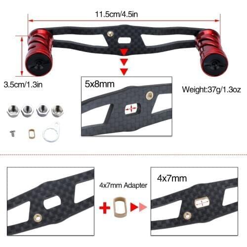 Sougayilang Fishing Reel Handle Aluminum Alloy/Carbon Fiber Handle Strong Durable Fish Reel Handle For Baitcast Reel Accessory