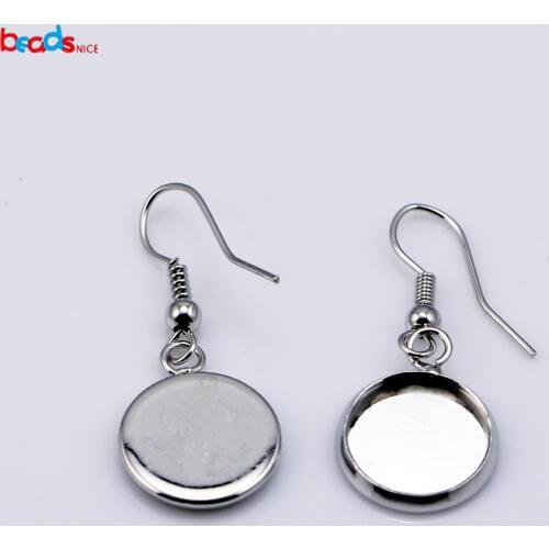 Beadsnice 26762 Drop Earrings diy Earring blank earring tray Lever Back Earring with 12mm cabochon setting