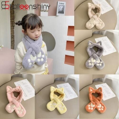 Balleenshiny Childrens Fox Ear Warm Scarf Boys And Girls Kids Keep Warm Shawls Scarves Collar Thickening Winter Baby Scarf