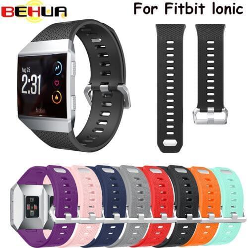 S L Size Silicone Sport Watch Bands Bracelet for Fitbit Ionic Smart Watch Strap band Adjustable Replacement Bangle Accessories