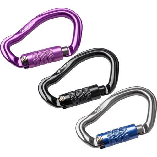Heavy Duty Carabiner D-Ring for Climbing Locking Screwgate Key Chain Clip Hook Caving Descending Mountaineering Equipment