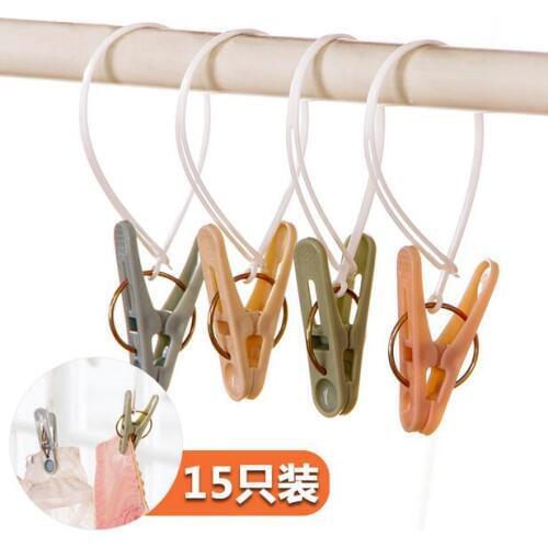 Windproof Laundry Folder Plastic Underwear Socks Strong Clothespin 15 Pcs/Lot Rope Clothes Clips