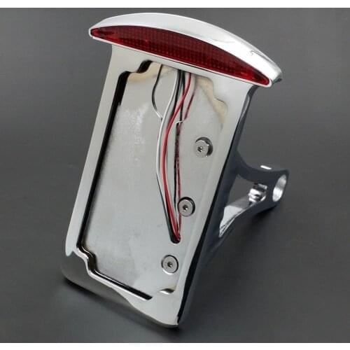 Chrome LED Side 7" x 4" License Plate Tail Light Cruiser Chopper Bobber Custom