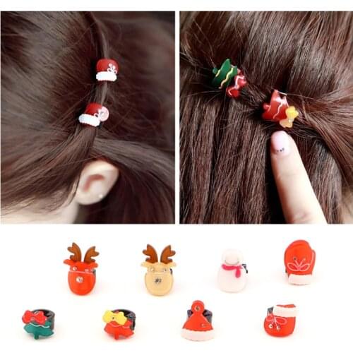 Girl Hair Clips Csristmas Tree Hat Gloves Deer Snowman Kids Claws Lovely For Child Cute Hair Accessories For Student Headwear