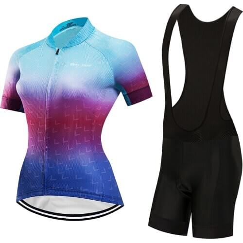 Women Fashion Cycling Clothing 2021 Summer Road Bike Jersey Set Ladies Suit Sport Wear MTB Bicycle Clothes Cyclist Dress Uniform