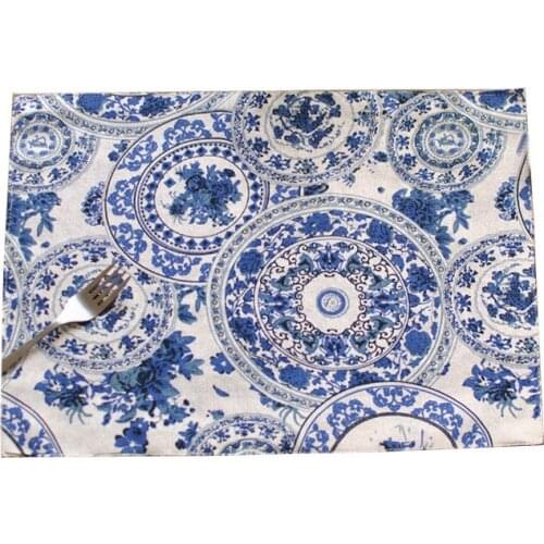 10pcs/lot Waterproof Oil-proof Chinese Style Heat Insulation Double-sided Placemat Non-slip Coaster Kitchen Accessories