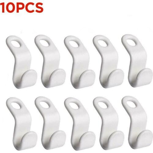 10pcs Connect Hooks for Hanger Wardrobe Closet Connect Hooks Rails Storage Organzier Hook Clothes Organzier Linking Hooks