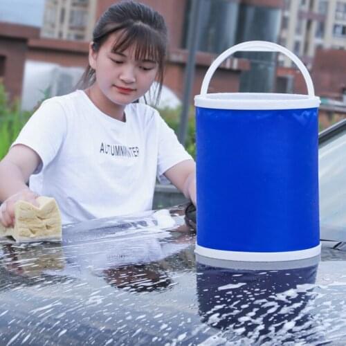 13L high-capacity Bucket for Fishing Folding Bucket Car Wash Outdoor Fishing Supplies Square Bathroom Kitchen Camp Bucket
