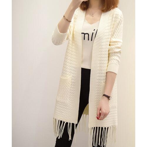 2018 New Cardigan V Neck Women Slim Long Sleeve Loose Knitting Shawl Sweater Women Outwear Warm Long Coat One Size Sweater Women