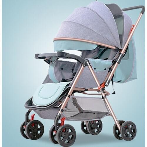 2020 Luxury high view baby stroller bidirectional reclinable baby wheelchair baby four-wheeled wheelbarrow 0-3Y