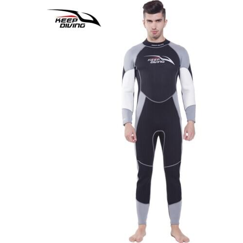 3MM Men Scuba Full Body Neoprene Spearfishing Wetsuit One Piece Snorkeling Surfing Cold-proof Swimming Diving Suit SportWear