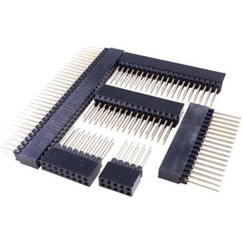 4Pcs PC104 0.100" 2.54 mm Pitch 2x8 2x10 2x16 2x20 2x32 Pin 16 20 32 40 64 Pins Female Pin Header Strip 12.2mm Receptacle Strip