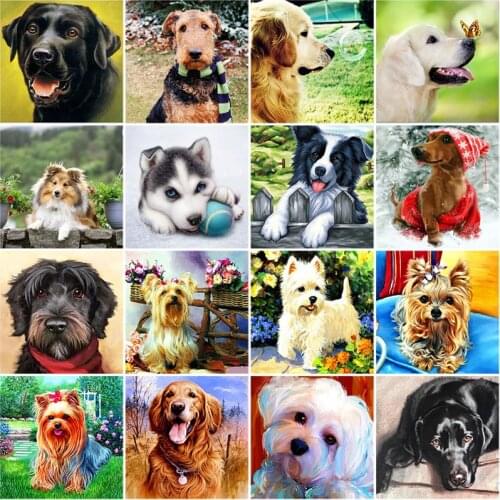 5D DIY Diamond Painting Dog Animal Mosaic Diamond Embroidery Sale Cross Stitch Kits Full Round Rhinestones Picture Home Decor