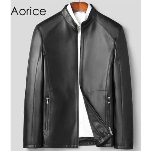 Aorice Men Genuine Sheep Skin Leather Jacket Coat Male Brand New Real Casual Leather & Suede Suit Jackets Coats MT159