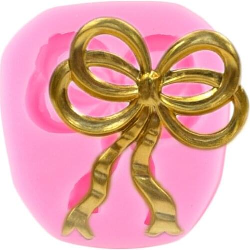 Bow Ribbon Silicone Mold Jewelry Resin Clay Molds Cupcake Topper Fondant Cake Decorating Tools Candy Chocolate Gumpaste Moulds