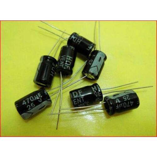 Free Shipping!!! 100pcs 25V470UF / electrolytic capacitor 470uf 25V / size 8 * 12 / Electronic Component