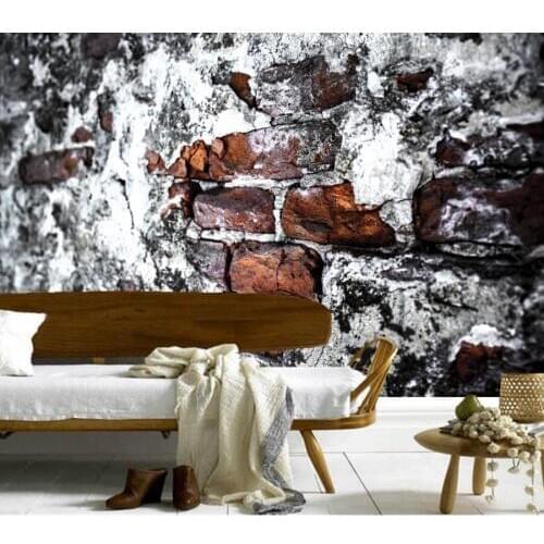 Custom large murals,retro 3d Texture Wall Bricks papel DE parede,restaurant bar ktv living room sofa tv wallpaper for walls 3 d
