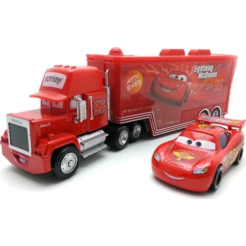 Disney Pixar Cars Jackson Storm Lightning McQueen No.95 Mack Truck & Racer 1:55 Diecast Metal Alloy Modle Toys Car Gift For Kids