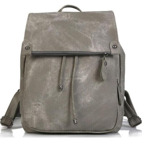 Preppy Style Women Backpack Drawstring PU Leather Backpack School bags Teenage Girls Backpacks For Teenage Girls Satchel Daypack