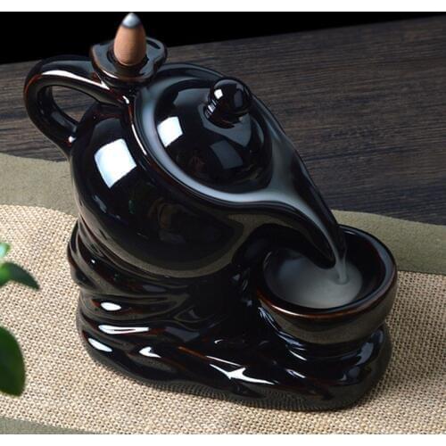 Creative Teapot Backflow Incense Burner Sandalwood Furnace Pour Tea Fragrance Burner Crafts for Living Room Home Decor