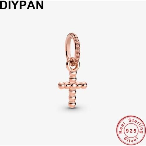 Fit Pandora Charms Bracelet Orignal 925 Sterling Silver Beaded Cross Dangle Charm Pendant Beads Women DIY Jewelry Berloque