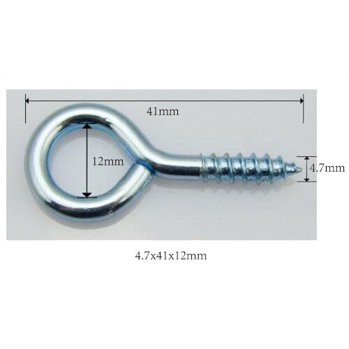 M4.7x41x12 mm, Steel Screw Eye Rings Arts Crafts, All steel, non-magnetic & won't rust,10pcs/pack