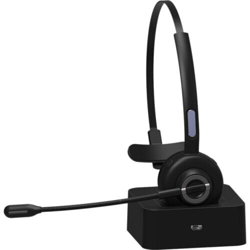 M97 Mono Trucker Bluetooth Wireless Headset with Microphone & Charging Station Truck Driver Call Center Office Business Headset