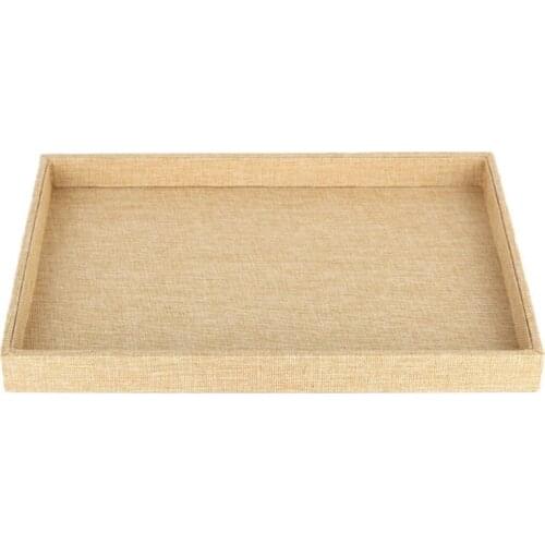 Multifunctional Beige Velvet Stackable Jewelry Pendant Tray Organization Display