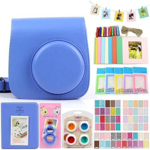 Fujifilm Instax Mini 9 Camera Accessories Bundle Shoulder Bag Case Film Frames Filters Photo Album Selfie Close Up Lens Kit
