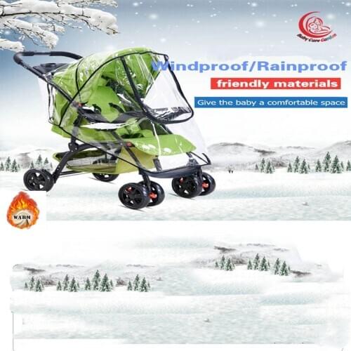 2021Stroller Accessories Waterproof Rain Cover Transparent Wind Dust Shield Zipper Open For Baby Strollers Pushchairs Raincoat