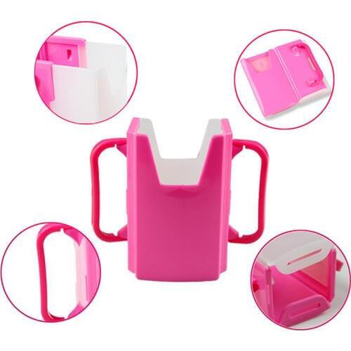 New 1pc Adjustable Plastic Safy Baby Toddler Kid Juice Milk Box Drinking Bottle Cup Holder Mug 2 Colors